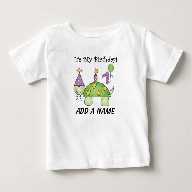 T-shirt personnalisé ęr par anniversaire de tortue (Devant)