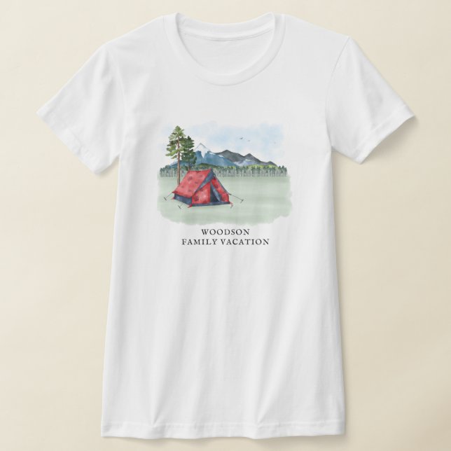 T-shirt Personnalisé Famille Vacances Camping Voyage Nom d (Poser)