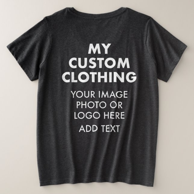 T-SHIRT Personnalisé FEMME GRIS PLUS TAILLE (Design dos)