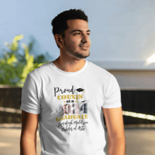 T-shirt Personnalisé Fière Cousin - Lui Photo 2024 Diplômé