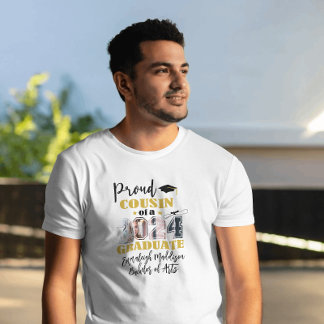 T-shirt Personnalisé Fière Cousin - Lui Photo 2024 Diplômé