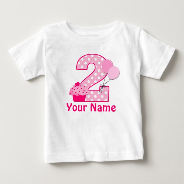 T-shirt personnalisé Filles Cupcake 2e anniversair (Devant)