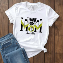 T-Shirt Personnalisé Fleurs Merci Maman