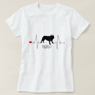 T-shirt Personnalisé Français Bulldog Love My Chien Heart 