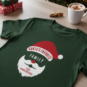 T-shirt Personnalisé Funny Père Noël Favori Nom de famille