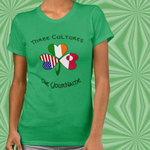 T-shirt personnalisé Groenland Irlande USA Shamroc