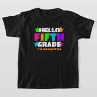Personnalisé Hello Fifth Grade Student Kids Nom