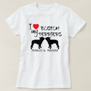 T-shirt Personnalisé J'Aime Mes Boston Terriers