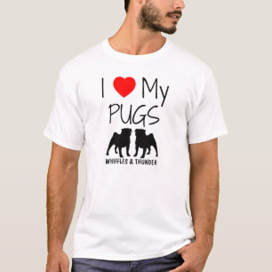 T-shirt Personnalisé J'Aime Mes Deux Carlins