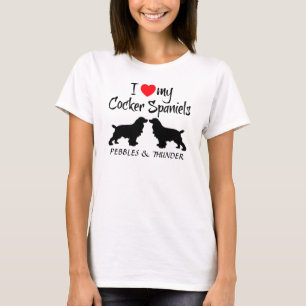 T-shirt Personnalisé J'Aime Mes Espagnols Cocker
