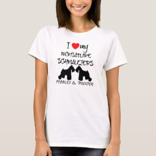 T-shirt Personnalisé J'Aime Mes Schnauzers Miniature