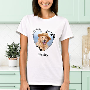 T-shirt Personnalisé J'aime mon chien mignon coeur animal