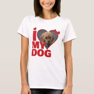 T-shirt Personnalisé J'aime mon coeur de chien Photo