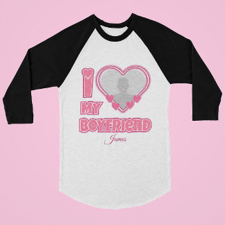 T-shirt Personnalisé J'aime mon petit ami – Ajouter une ph