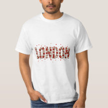 T-Shirt Personnalisé Londres Fleurs Rouge Élégant