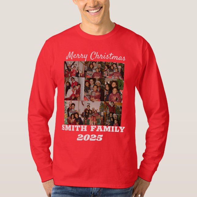 T-shirt Personnalisé L'Un Des Collages Photo D'Une Famille (Devant)