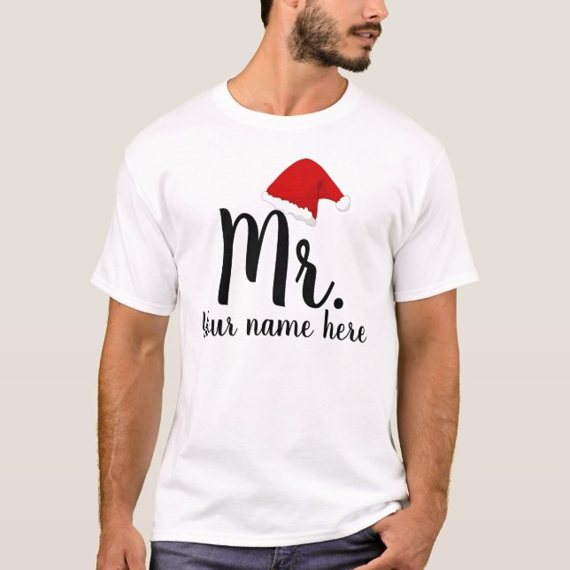 T-shirt Personnalisé M. & Mme Père Noël Couple (Devant)