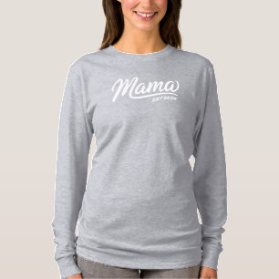 T-shirt Personnalisé Mama Est. Chemise à manches longues -