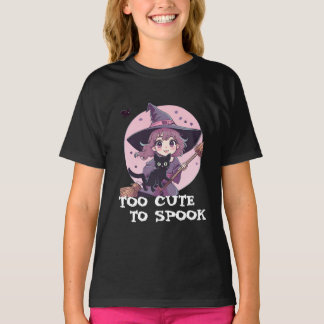 T-shirt Personnalisé mignon sorcière halloween fille noir