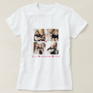 T-shirt Personnalisé Moderne 4 Photo 'Meilleure grand-mère