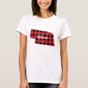 T-shirt Personnalisé Nebraska Accueil Buffle d'État Plaid