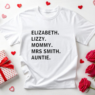 T-shirt Personnalisé Nom Cute Femme Pseudo Soeur Auntie Ma