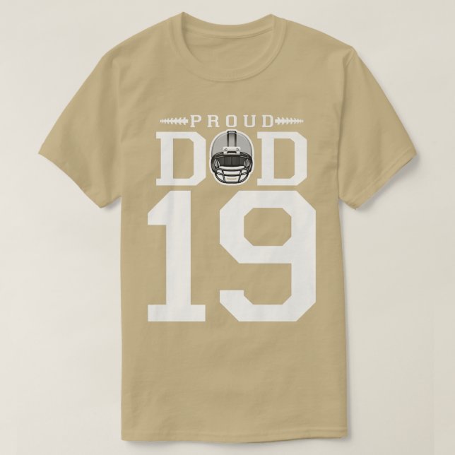 T-shirt Personnalisé Numéro 19 Fier Football Papa Personna (Design devant)
