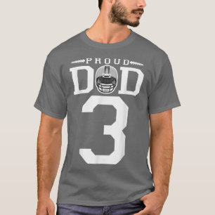 T-shirt Personnalisé Numéro 3 Fier Football Papa Personnal