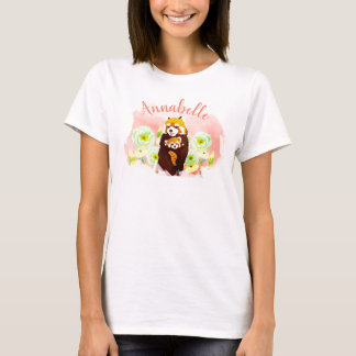 T-shirt personnalisé Panda Rouge rose Panda Maman 