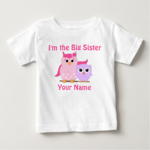 T-shirt personnalisé par hibou de grande soeur