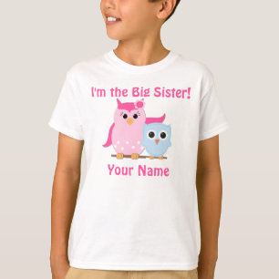 T-shirt personnalisé par hibou de grande soeur