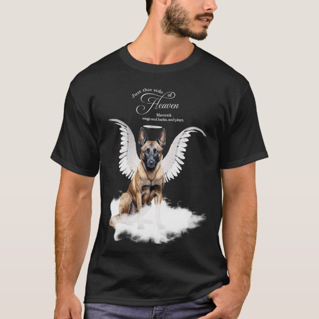 T-shirt Personnalisé Pet Memorial Chien belge Malinois (Devant)