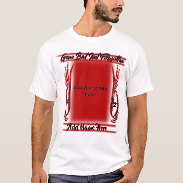 T-shirt personnalisé photo parti mais pas oublié (Devant)