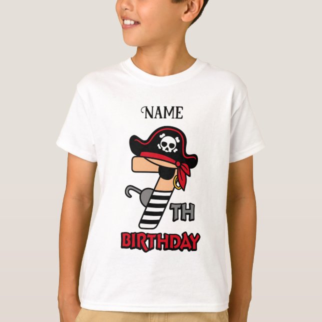 T-shirt personnalisé Pirate 7e anniversaire (Devant)