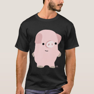 T-shirt personnalisé pour cochon de dessin calme