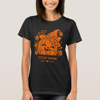 T-shirt personnalisé pour femme avec citrouille po