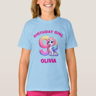 T-shirt personnalisé pour filles avec licorne pour