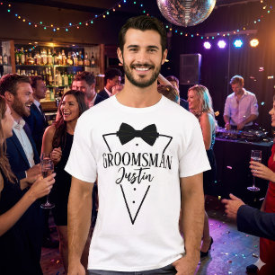 T-shirt Personnalisé pour Groomsman avec cravate Bow
