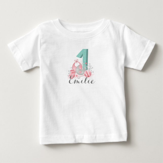 T-shirt personnalisé pour le premier anniversaire (Devant)