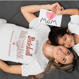 T-shirt personnalisé pour une mère de baseball fiè