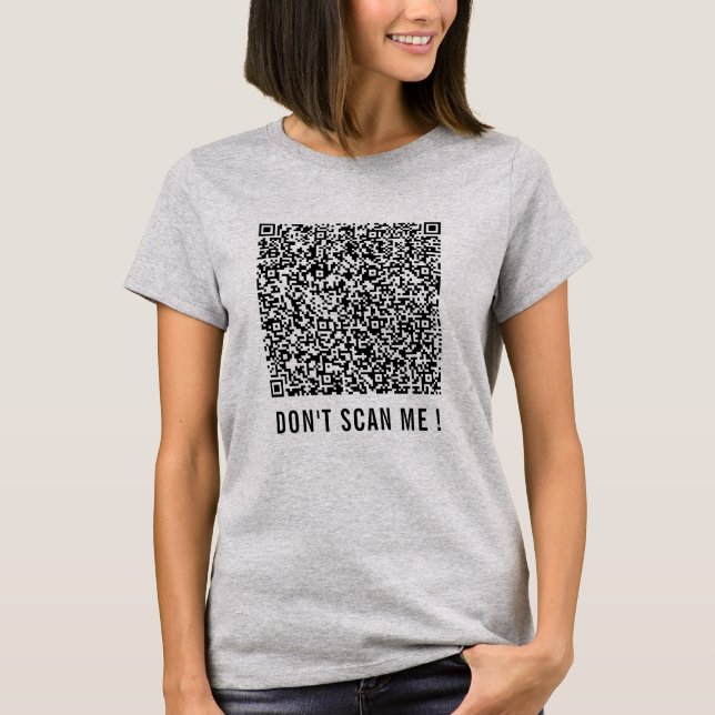 T-Shirt personnalisé QR Code Scan Info amusant - V (Devant)
