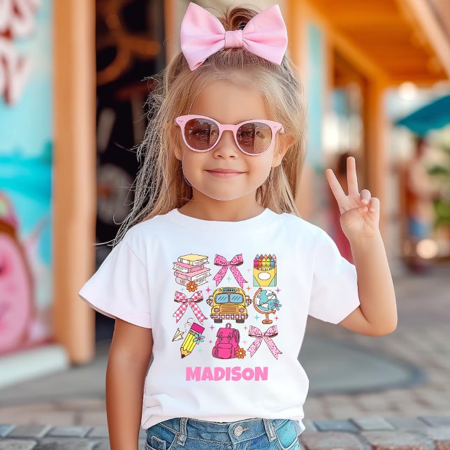 T-shirt Personnalisé Retour À L'École Filles Premier Jour  (Créateur téléchargé)