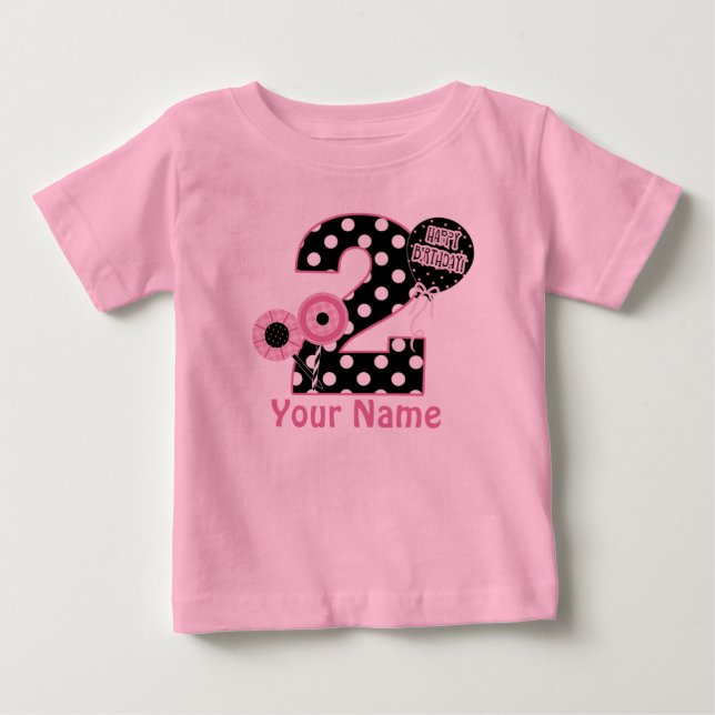 T-shirt personnalisé rose 2e anniversaire (Devant)