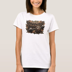 T-shirt personnalisé rose STRENGTH TRAINING