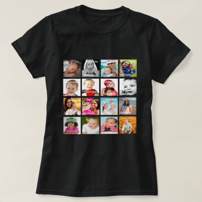 T-shirt Personnalisé Un Collage Photo D'Une Sorte (Design devant)