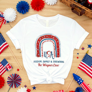 T-shirt Personnalisé USA Arc-en-ciel rouge bleu bleu patri