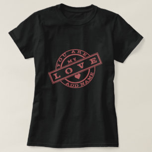 T-shirt personnalisé Votre nom et le timbre d'amou