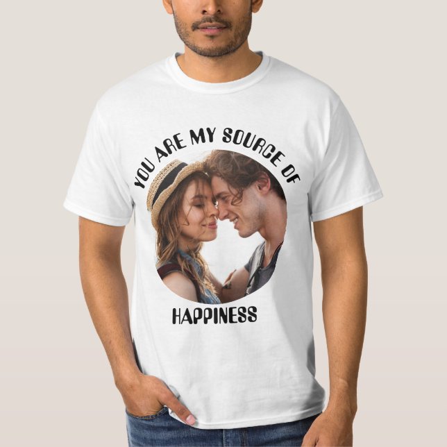 T-shirt Personnalisé Vous êtes ma source de bonheur Photo (Devant)