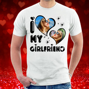 T-shirt Personnalisée 2 Photo J'aime ma petite amie