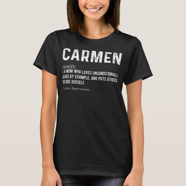 T-shirt Personnalisée Carmen Mom Noun Prénom de famille Mo (Devant)